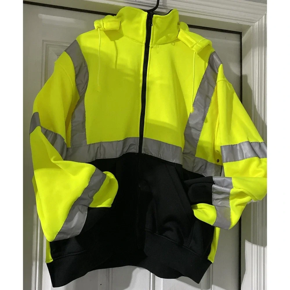 Reflective Apparel Jacket Coat Zip Up Mens XL Neon ANSI/ISEA 107-2020 Class 3